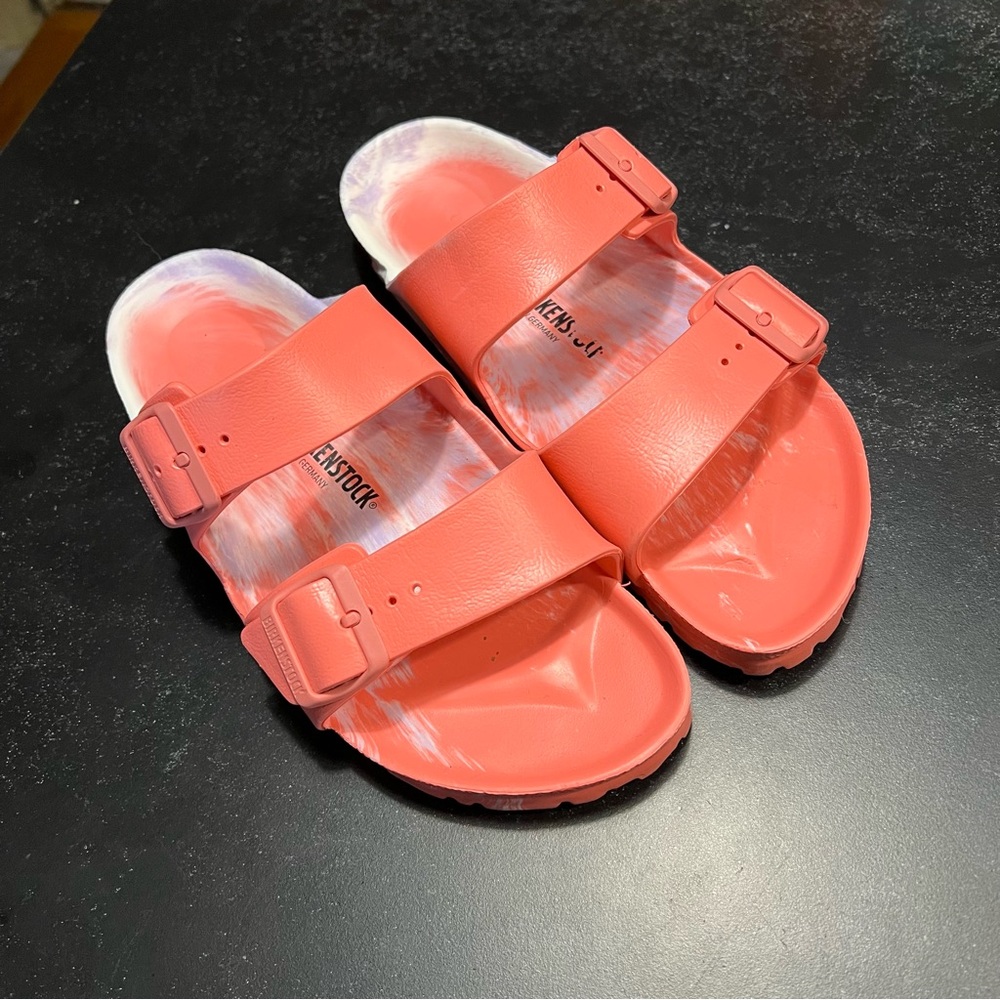 Marbled Pink Rubber Birkenstocks size 41